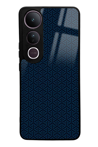 Spoyi Vivo V50 Lite Compatible Glossy Phone Case with Navy Blue Motif Design