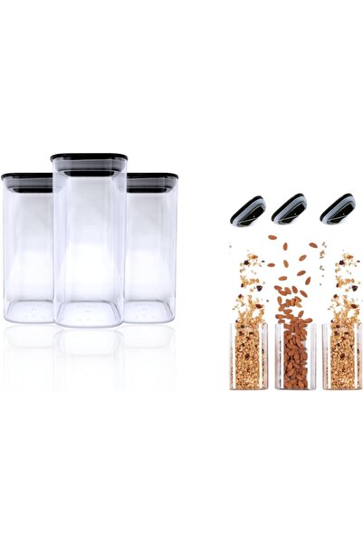 kleez Airtight Food Storage Containers, Set of 3, 1300cc BPA-Free Clear Plast...