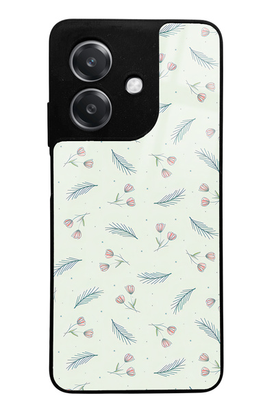 Spoyi Oppo A3 Compatible Glossy Phone Case with Green Leaf Design