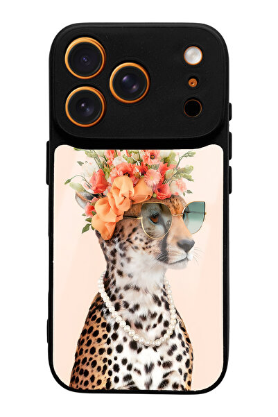 Spoyi iPhone 17 Pro Influencer Leopard Cat Design Glossy Phone Case Compatible