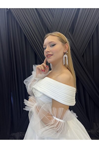 ecrin tuhafiye hobi Şık Incili Gelin Düğün After Eldiveni Özel Geceler İçin T...