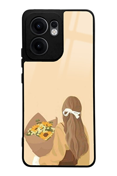 Spoyi Oppo Reno 13F Compatible Floral Girl Design Glossy Phone Case