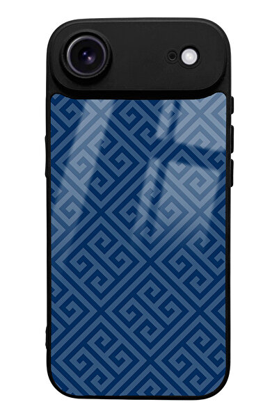 Spoyi iPhone 17 Air Blue Patterned Glossy Phone Case Compatible