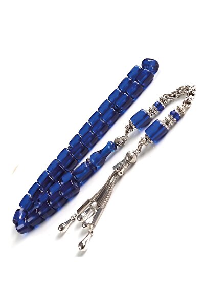 TESBİHCİBABA Capsule Translucent Blue Squeeze Amber Prayer Beads