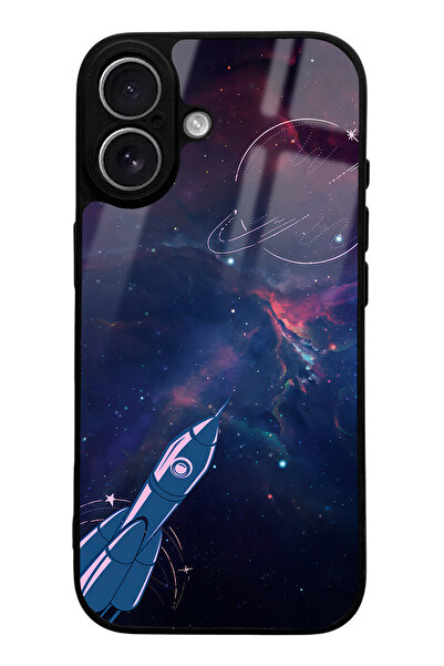Spoyi iPhone 17 Space Rocket Design Glossy Phone Case Compatible