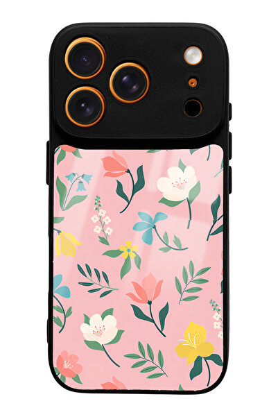 Spoyi iPhone 17 Pro Pinky Flowers Design Glossy Phone Case Compatible