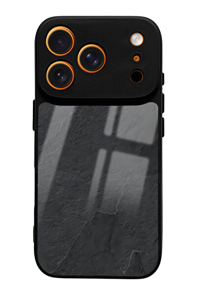 Spoyi Black Marble Design Glossy Phone Case Compatible with iPhone 17 Pro