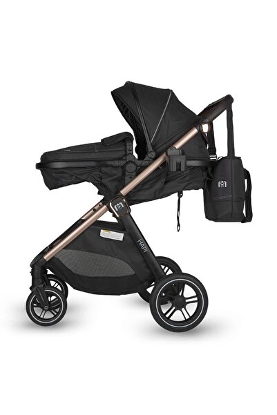 HAPI Soley 3 in 1 convertible stroller, Aluminum frame, Large wheels, Suspension, iSize car seat, Carrycot