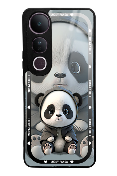 Spoyi Vivo V50 Lite White Lucky Panda Design Glossy Phone Case