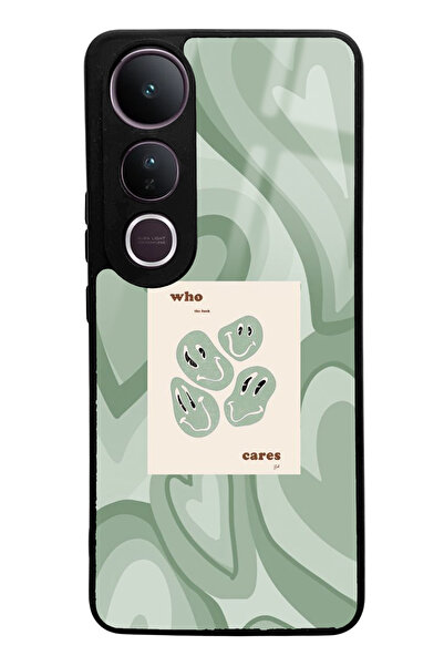 Spoyi Vivo V50 Lite Who Cares Green Designed Glossy Phone Case Compatible