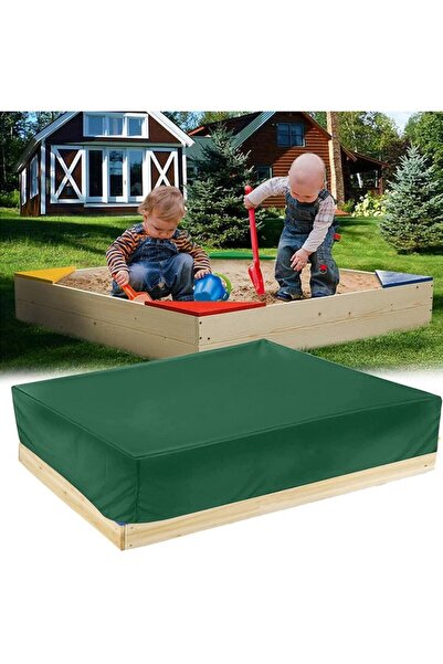 WWLEIHUO Prelată impermeabilă pentru nisip, grădină cu snur,verde, 150 x 150 x 20 cm,