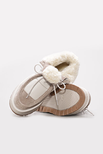 Ayakkabıhane Quality Genuine Suede Leather Beige Women's Sports Boots Ah08409192613257