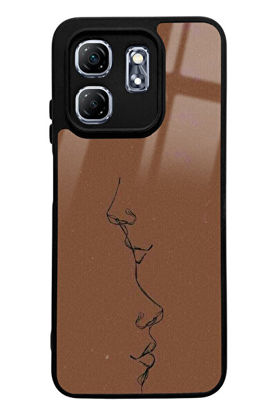 Spoyi Infinix Hot 50I Compatible Glossy Phone Case with Coffee Silhouette Design