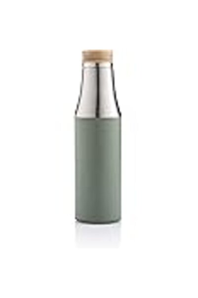 Hans Larsen Stainless Steel Insulated Water Bottle with Bamboo Lid (Green)