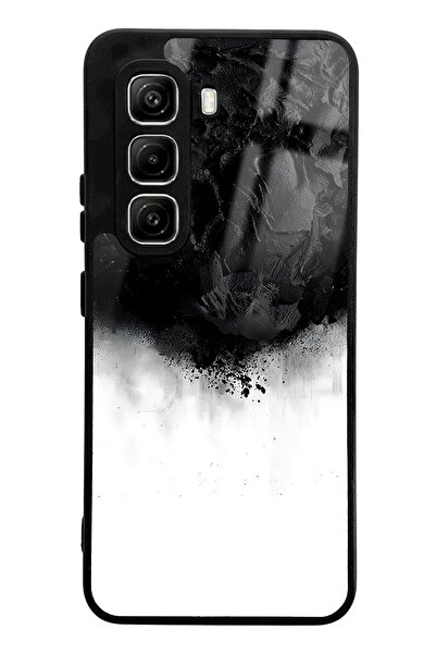 Spoyi Infinix Hot 50 Pro Compatible Black Smoke Design Glossy Phone Case