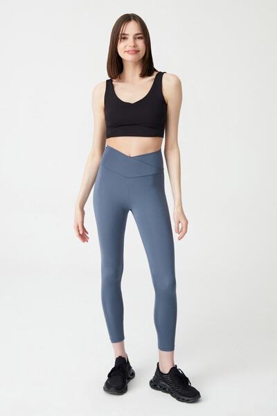 NEWCO Anthracite Cross Waist Detailed Tights Envelope