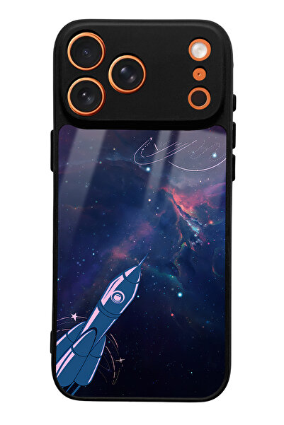 Spoyi iPhone 17 Pro Max Compatible Space Rocket Design Glossy Phone Case