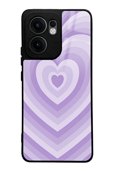 Spoyi Oppo Reno 13F Lila Heart Design Glossy Phone Case Compatible