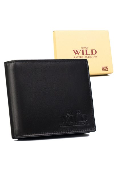 Other A spacious men's leather wallet with a registration card pocket - Always Wild