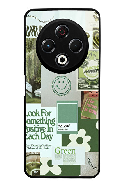 Spoyi Tecno Spark 30 Compatible Glossy Phone Case with Green Sticker Design