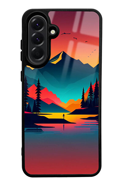 Spoyi A56 Compatible Glossy Phone Case with Sunset Design
