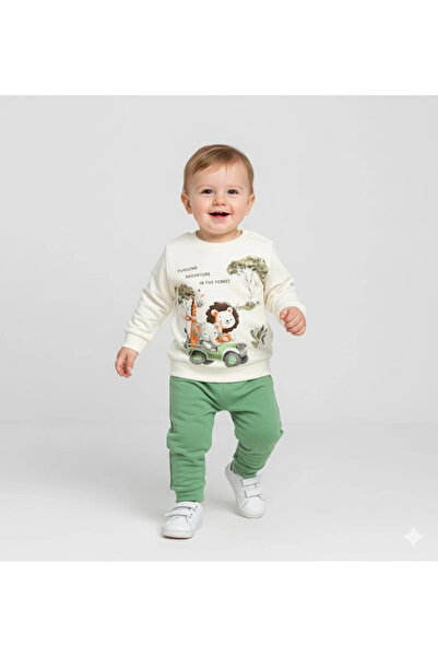 Poppy بدلة كاجوال مكونة من قطعتين من فئة Baby Boy Forest Animals مطبوع