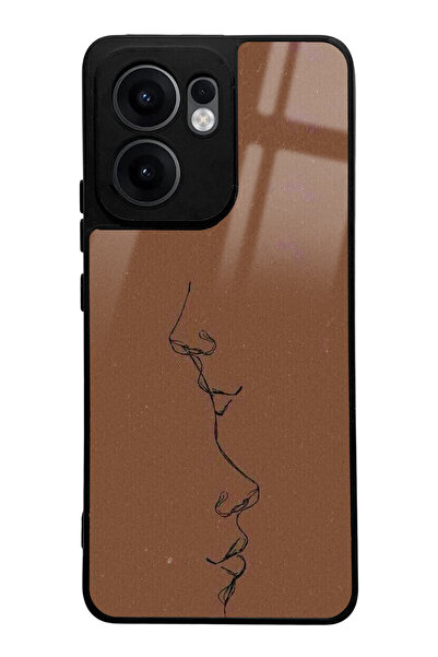 Spoyi Oppo Reno 13F Compatible Glossy Phone Case with Coffee Silhouette Design