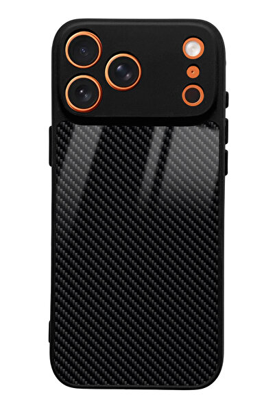 Spoyi iPhone 17 Pro Max Compatible Carbon Design Glossy Phone Case