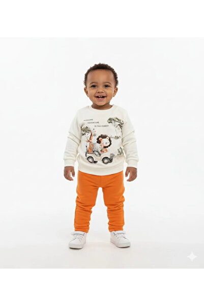 Poppy بدلة كاجوال مكونة من قطعتين من فئة Baby Boy Forest Animals مطبوع