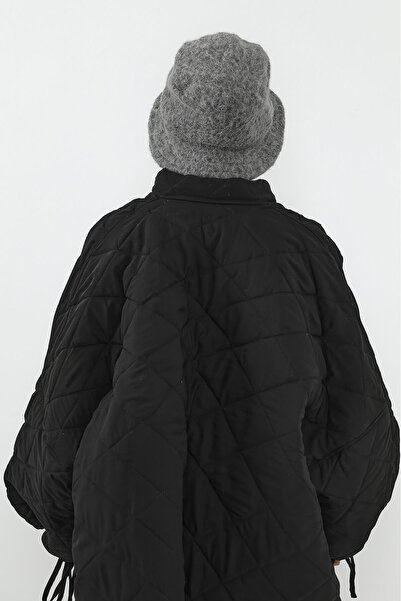 Aisha's Design Winter Furry Cashmere Bucket Hat and Scarf Set, Bat-1Tk, Gray