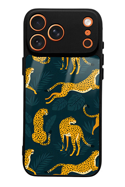 Spoyi Leaf Leopard Design Glossy Phone Case Compatible with iPhone 17 Pro Max