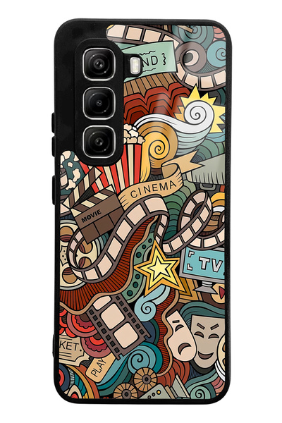 Spoyi Infinix Hot 50 Pro Retro Cinema Design Glossy Phone Case