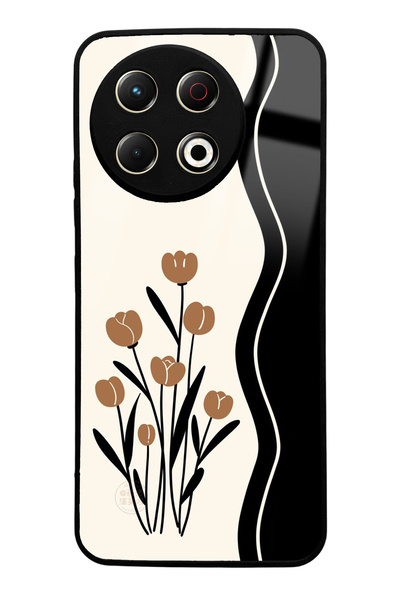 Spoyi Tecno Spark 30 Pro Compatible Glossy Phone Case with Floral Motif Design