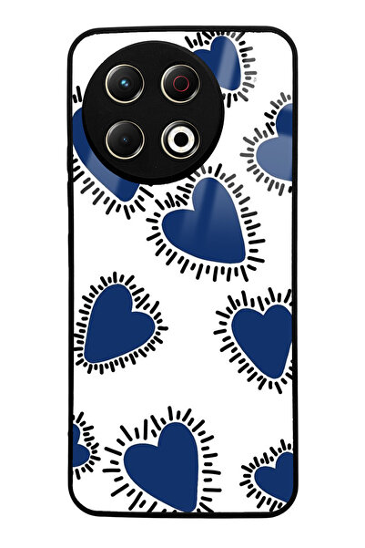 Spoyi Tecno Spark 30 Pro Compatible Blue Heart Design Glossy Phone Case