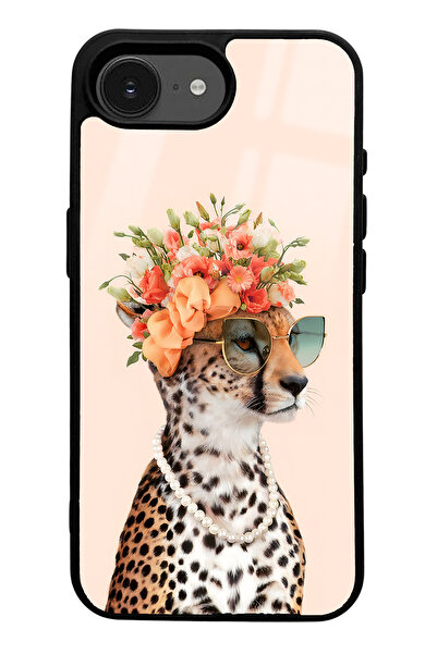 Spoyi iPhone 16E Compatible Influencer Leopard Cat Design Glossy Phone Case