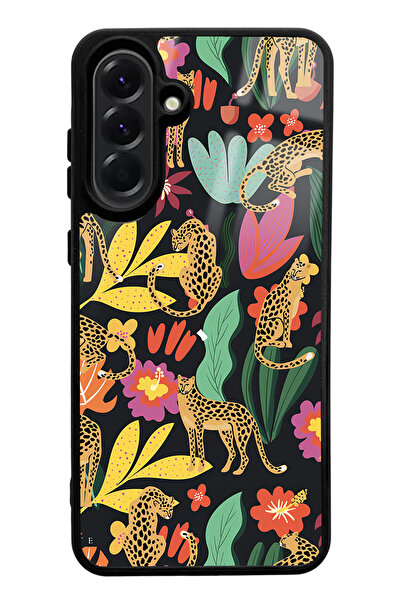 Spoyi Samsung A56 Glossy Phone Case with Floral Cats Design