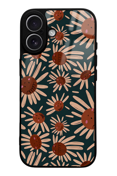 Spoyi iPhone 17 Compatible Retro Daisy Design Glossy Phone Case