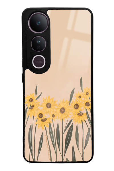 Spoyi Vivo V50 Lite Watercolor Sunflower Design Glossy Phone Case