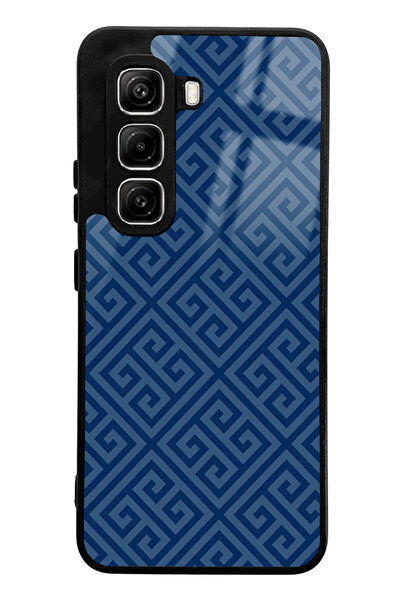 Spoyi Infinix Hot 50 Pro Compatible Blue Motif Design Glossy Phone Case