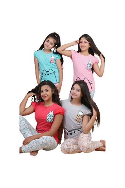 Generic Girls' short-sleeved cotton pajamas - PJ 410