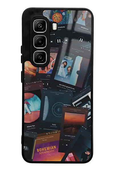 Spoyi Infinix Hot 50 Pro Compatible Music Retro Design Glossy Phone Case