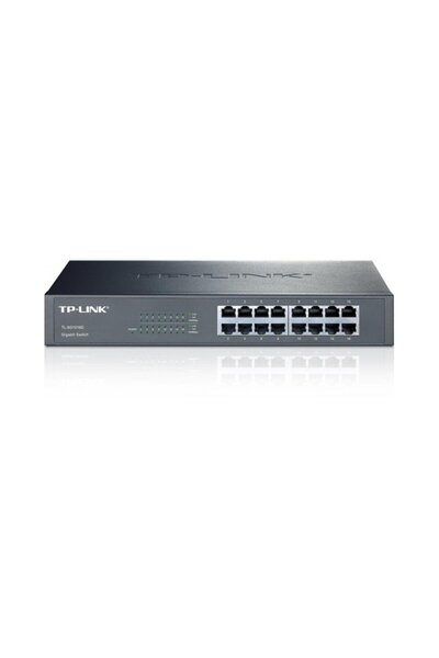 TP-LINK TL-SG1016D, 16 Port, GigaBit, Yönetilemez, Metal Kasa, Rackmount Switch