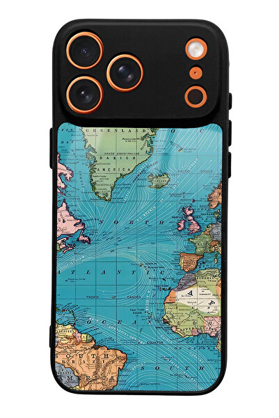 Spoyi iPhone 17 Pro Max Atlantic Map Design Glossy Phone Case Compatible
