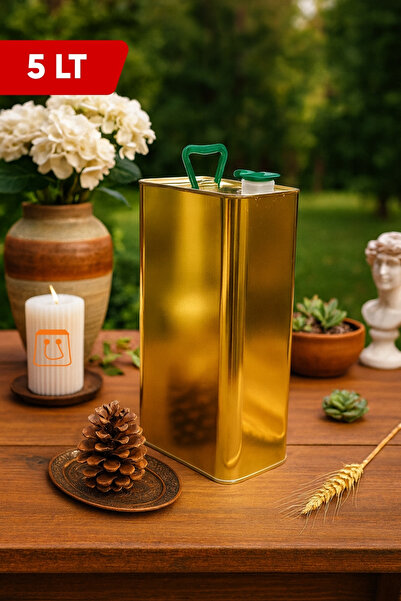 Öztürk ambalaj 5 LT Yağ Tenekesi Baskısız Gold Zeytin Yağı Tenekesi