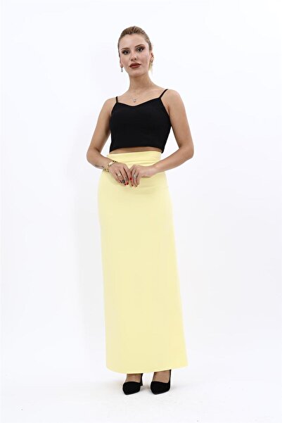 ÖNDER ÖZSOY تنورة قلم رصاص صفراء طويلة