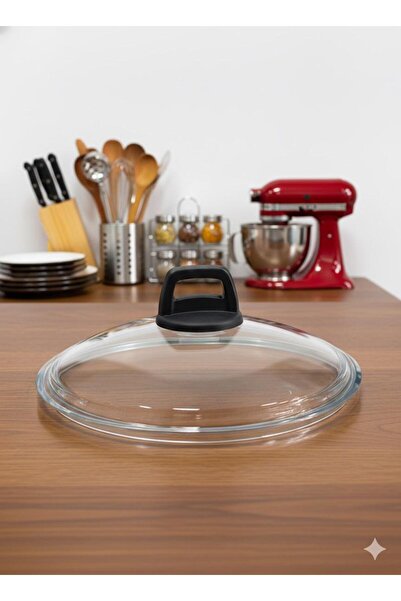 Paşabahçe 26 CM PAYREX CAM KAPAK (KULP DAHİL)