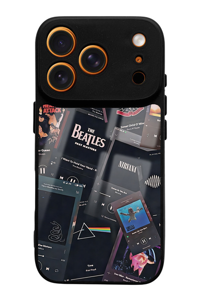 Spoyi iPhone 17 Pro Retro Music Design Glossy Phone Case Compatible