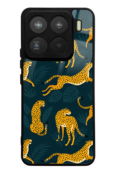 Spoyi Xiaomi Mi 15 Pro Compatible Leaf Leopard Design Glossy Phone Case