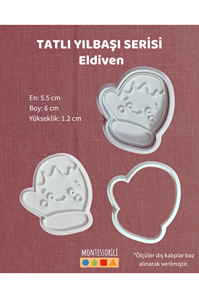 Montessori 12-Piece New Year Cookie Cutter and Stamp Set – Christmas and Winter Themed Cookie Molds