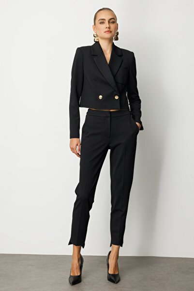 Ekol Beli Lastikli Dar Paça Pantolon Siyah 5031-26k